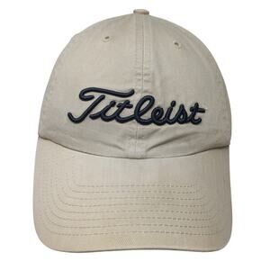Fitleist Fitted Baseball Cap Beige Large Embroidered Vented Holes 6 Panel Cotton